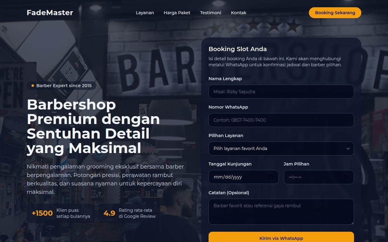 Website barbershop modern