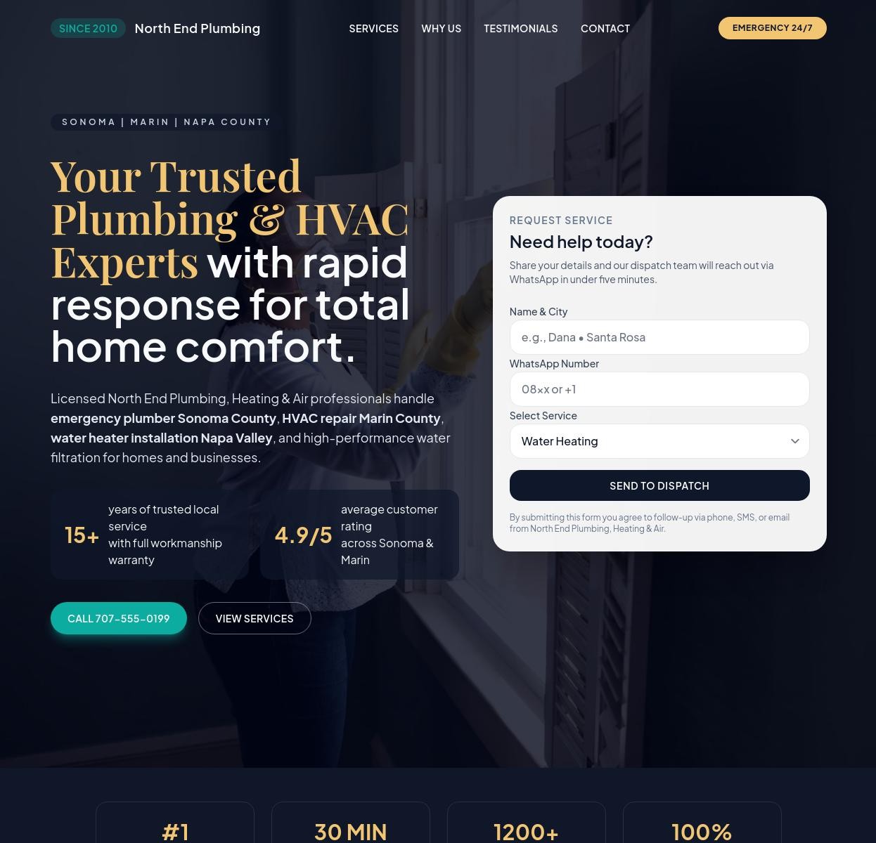 Website North End Plumbing